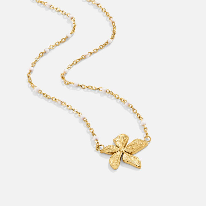 Elegant Necklace with a Golden Flower