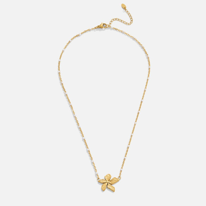Elegant Necklace with a Golden Flower