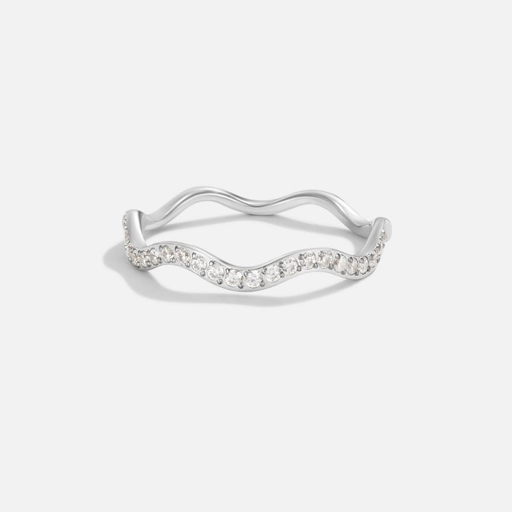 Zenya Crystal and Green Wave Ring