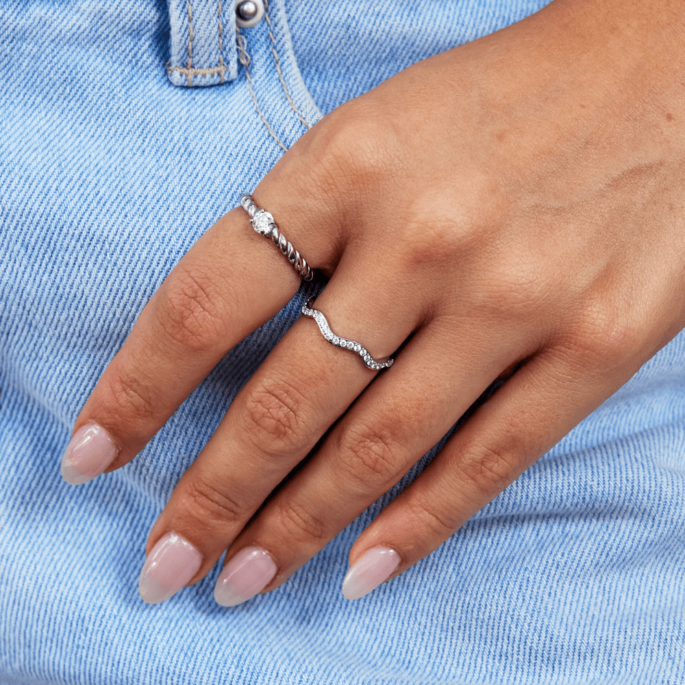 Zenya Crystal and Green Wave Ring