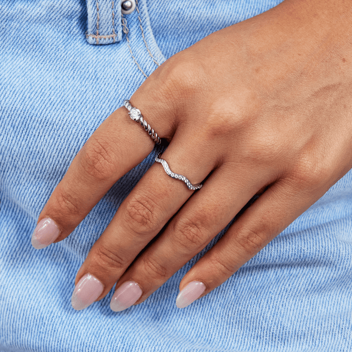 Zenya Crystal and Green Wave Ring